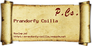 Prandorfy Csilla névjegykártya